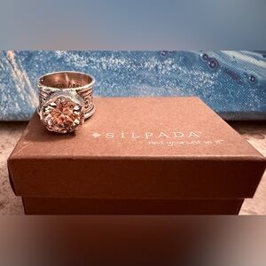 SILPADA DESIGNS .925 Sterling Silver & CZ “QUEEN FOR A DAY” Ring #R2208_Size 8.5